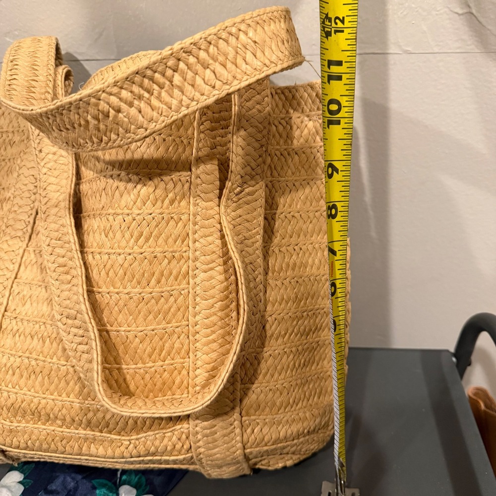 Draper James Everyday Straw Tote Bag Floral Scarf Accent‎ Beach Summer - Picture 7 of 7